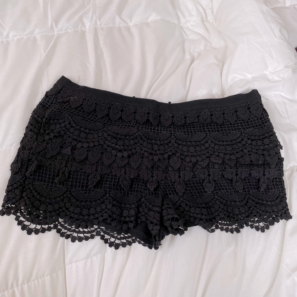 AKIRA NWOT crochet black shorts.